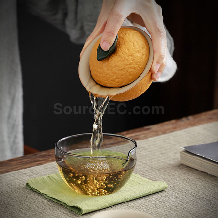 Customization Ugly Orange Portable Ceramic Tea Travel Set Corporate Gifts