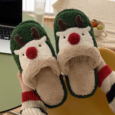 Customization Christmas Reindeer Cotton Slippers Corporate Gifts
