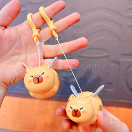 Customization Pull String Flying Capybara Stress Relief Keychain Corporate Gifts