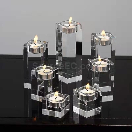 Customization Romantic Crystal Candle Holder Ornament Corporate Gifts