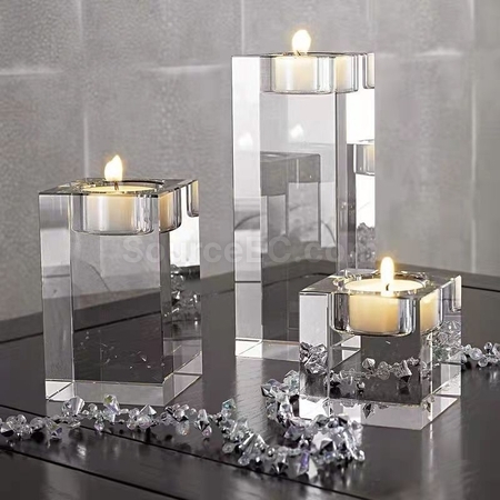 Customization Romantic Crystal Candle Holder Ornament Corporate Gifts