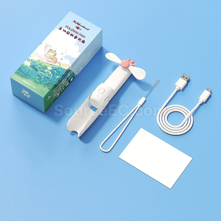 Customization Cat's Paw Mini Fan and Flashlight 2-in-1 Corporate Gifts