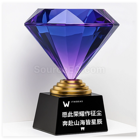 Customization Diamond Crystal Metal Trophy Corporate Gifts