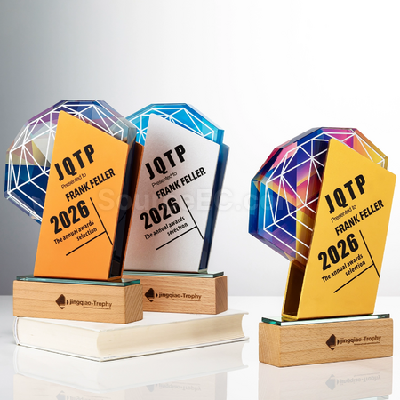 Customization Metal Crystal Solid Wood Trophy Corporate Gifts