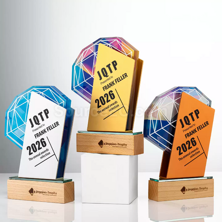 Customization Metal Crystal Solid Wood Trophy Corporate Gifts