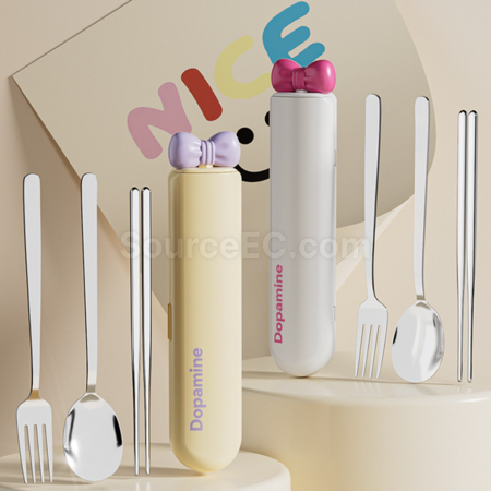 Customization Dopamine Bow 304 Stainless Steel Portable Set Corporate Gifts