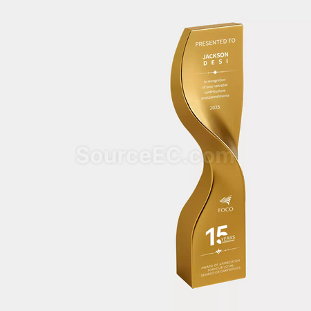 Customization Curved Metal Trophy Corporate Gifts