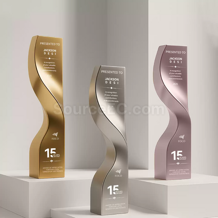 Customization Curved Metal Trophy Corporate Gifts