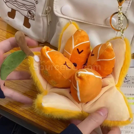 Customization Decompression peeled orange plush doll keychain Corporate Gifts