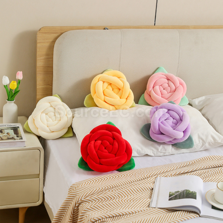 Customization Knitted And Knotted Rose Pillow Corporate Gifts