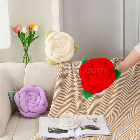 Customization Knitted And Knotted Rose Pillow Corporate Gifts
