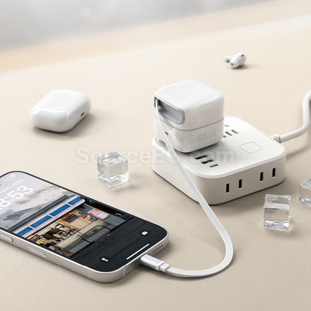 Customization 65w GaN Retractable Cable Desktop Charger Corporate Gifts