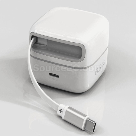 Customization 65w GaN Retractable Cable Desktop Charger Corporate Gifts