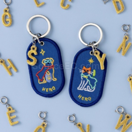 Customization Custom embroidered keychain pendant Corporate Gifts