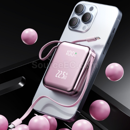 Customization 3c Self-contained Cable Fast Charging Power Bank Corporate Gifts