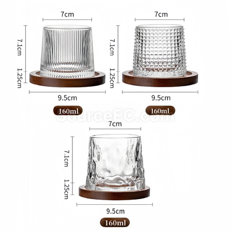 Customization Rotatable Tumbler Crystal Glass Corporate Gifts