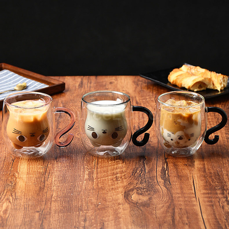 Customization Cat Double-walled Glass Cup Corporate Gifts