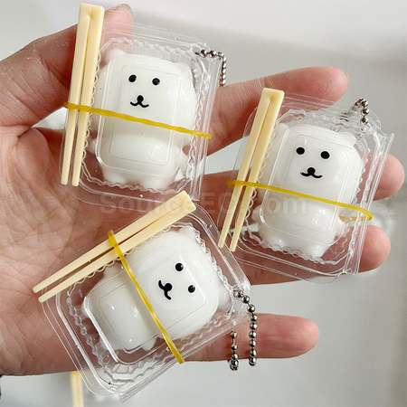Lunch Box Little Bear Squishy Keychain Stress Relief Toy