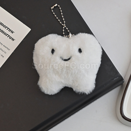 Customization Plush Tooth Pendant Keychain Corporate Gifts
