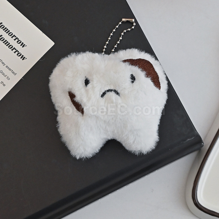 Customization Plush Tooth Pendant Keychain Corporate Gifts