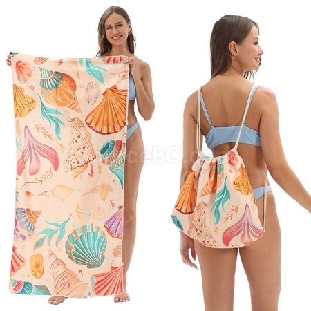 Customization Folding 2-in-1 Beach Towel Organizer Backpack Corporate Gifts