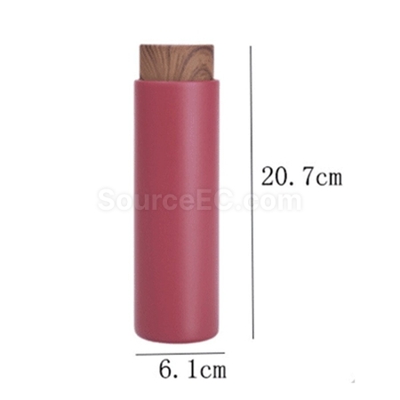 Customization Wood Grain Lid Pocket Insulated Cup Corporate Gifts