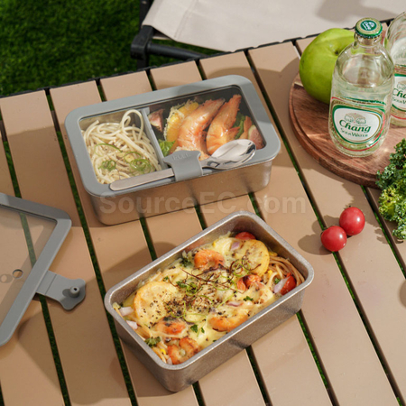 Customization Pure titanium glass lid lunch box Corporate Gifts