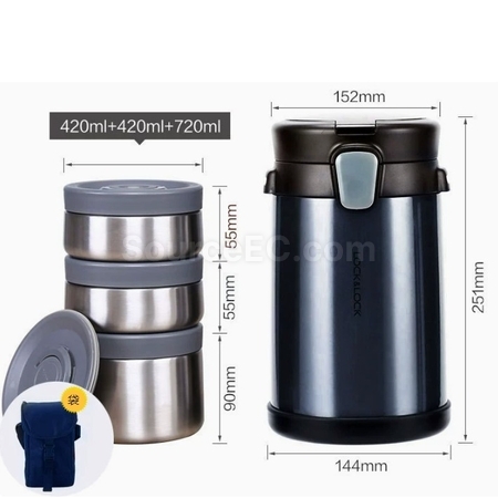 Customization Lock & Lock Large Capacity Stainless Steel Insulated Multi-Layer Lunch Box Corporate Gifts