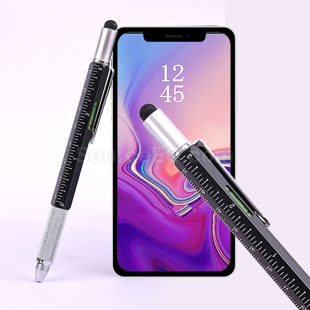 Customization Multifunctional touch head screwdriver ruler 6-in-1 ballpoint pen Corporate Gifts