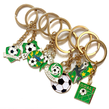 Customization World Cup football peripheral souvenir metal keychain pendant Corporate Gifts