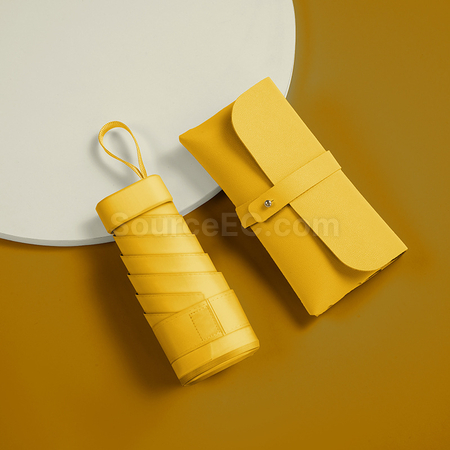 Customization Pocket Leather Bag Ultralight Umbrella Corporate Gifts