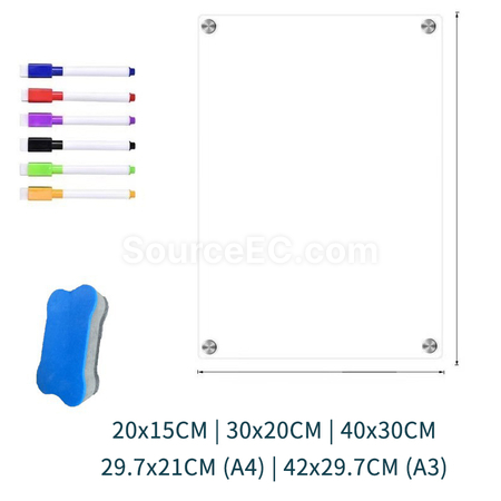 Customization Acrylic 2mm Handwritten Magnetic Message Board Refrigerator Sticker Corporate Gifts