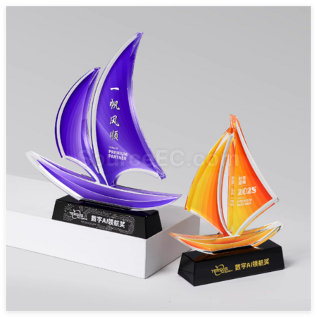Customization Sailing Crystal Trophy Corporate Gifts