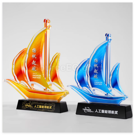 Customization Sailing Crystal Trophy Corporate Gifts