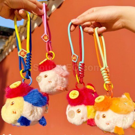 Customization Small Fish Blowing Bubbles Plush Keychain Pendant Corporate Gifts