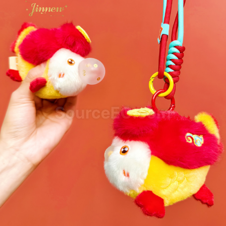 Customization Small Fish Blowing Bubbles Plush Keychain Pendant Corporate Gifts