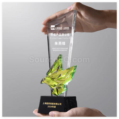 Customization Colorful Flying Dove Crystal Trophy Corporate Gifts