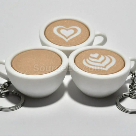 Customization Coffee cup decompression keychain Corporate Gifts