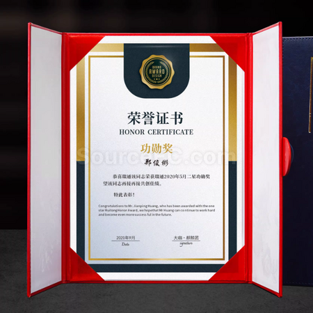 Customization PU Tri-fold Magnetic A4 Certificate Corporate Gifts