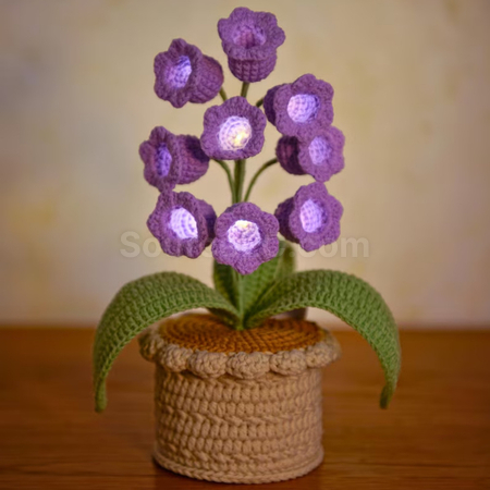 Customization Handmade crocheted 9-headed bellflower with lights wool potted plant Corporate Gifts