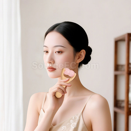 Customization Rose Quartz Jade Roller Massager Corporate Gifts