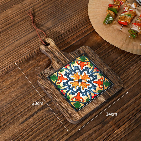 Customization Ceramic solid wood cup Coaster Corporate Gifts