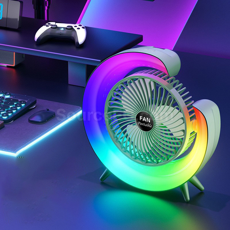 Dazzling Night Light Desktop Fan