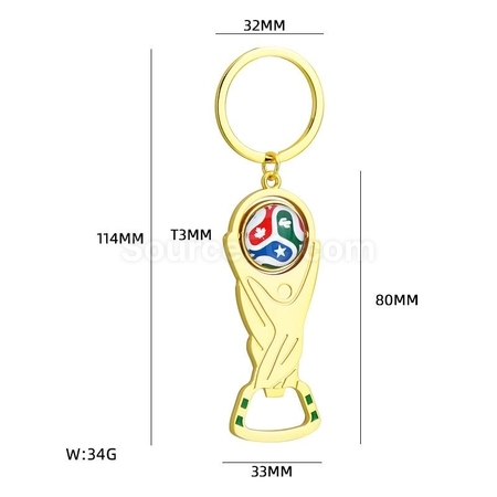 Customization US, Canada And Mexico World Cup Football Bottle Opener Key Chain Pendant Corporate Gifts