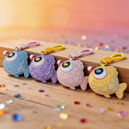 Customization Bubble-blowing fish squeeze toy keychain Corporate Gifts
