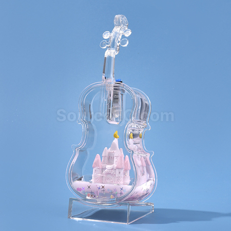 Customization Violin Castle Flowing Sand Colored Light Ornament Corporate Gifts