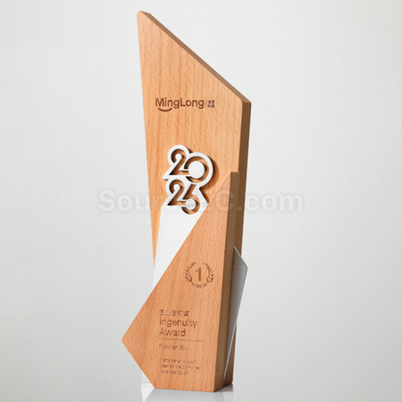 Customization Solid Wood And Metal Trophy Corporate Gifts