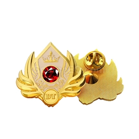 Diamond-Encrusted Metal Badge