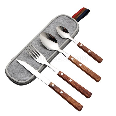 Customization Titanium Wood Tableware Set Corporate Gifts