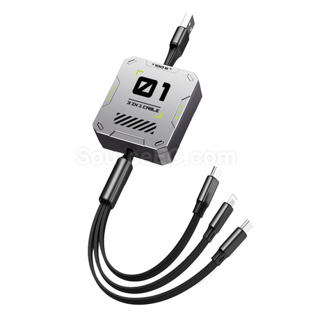 3-in-1 Retractable Data Cable